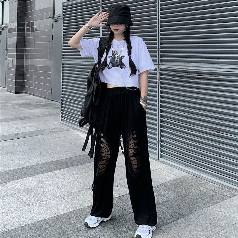 Women's Korean Style Black Casual Pants