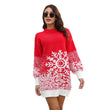 Christmas Acrylic Woolen Skirt Women's Cage Sleeve Loose Dress