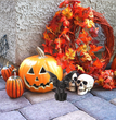 Amazon Halloween Cross-border New Arrival Dark Evil Bat Wings Three-head Cat Resin Crafts Decoration Ornaments