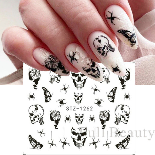 Halloween Pumpkin Nail Sticker Watermark Sticker
