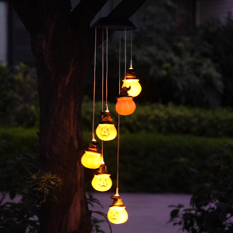 LED solar energy Halloween wind chime lamp