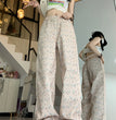 Hong Kong Style Floral Jeans For Women