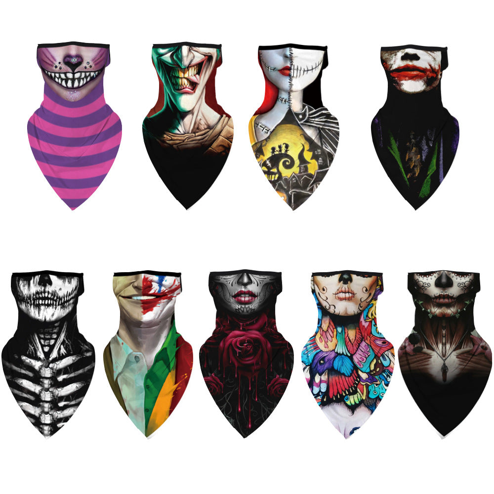 Halloween clown print triangle scarf