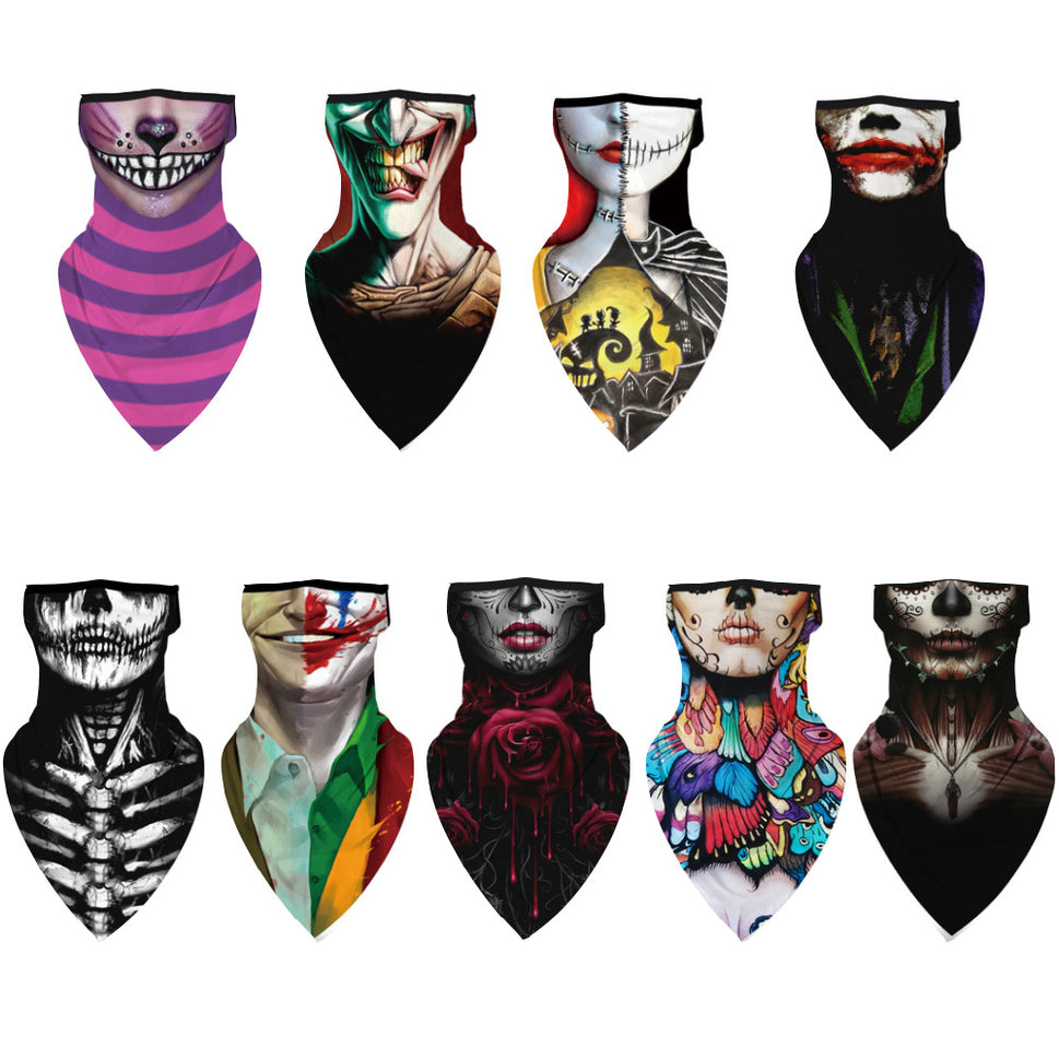 Halloween clown print triangle scarf
