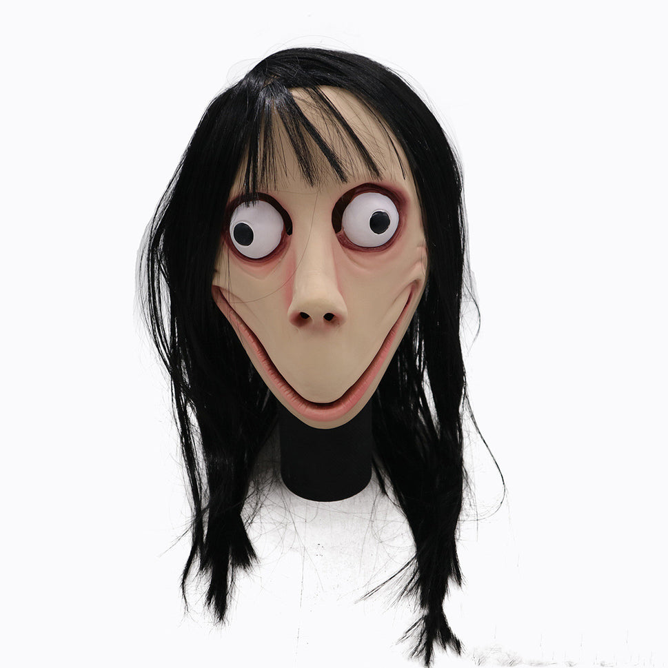 Halloween scary female ghost wig mask
