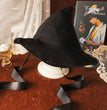 Lolita Velvet Witch Hat Halloween Wide Brim Rose Witch Hat