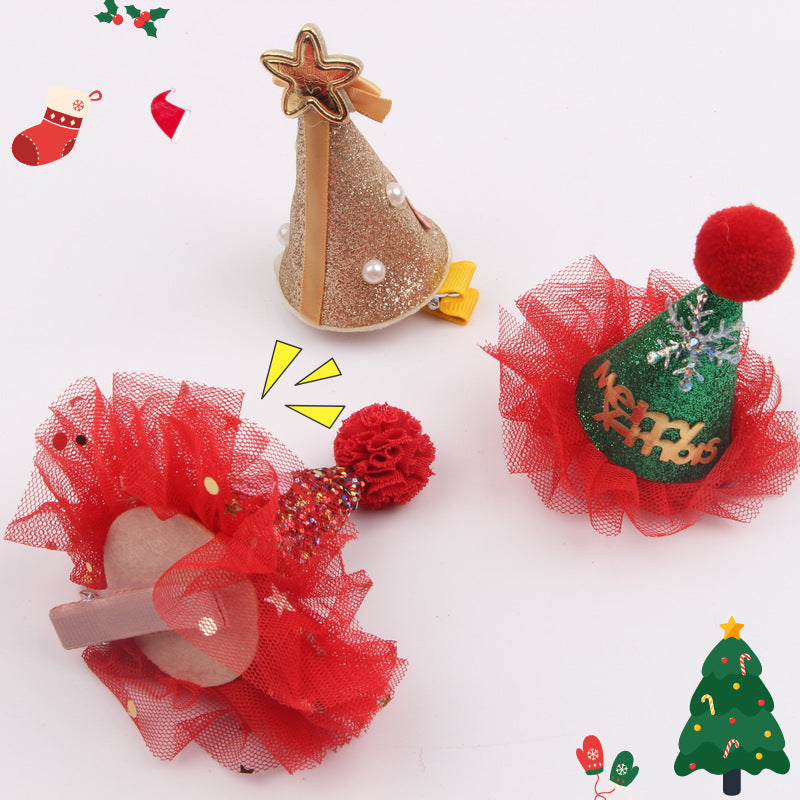 Children's snowman Christmas hairpin
