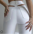 European And American Retro High Waist Bootcut Pants Back Waist Hollow-out Middle Seam Design