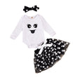Halloween ghost black and white mesh skirt