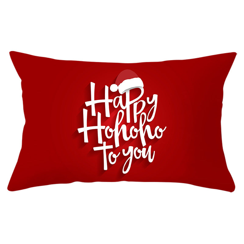 Christmas peach leather pillowcase