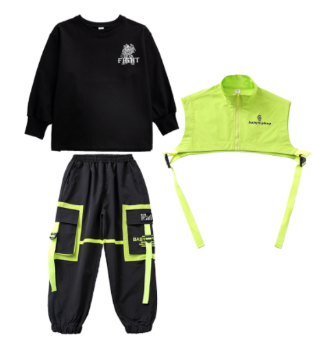 Children's Hip-hop Costumes Summer Functional Wind Short Sleeves