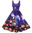 Halloween Rock And Roll Sleeveless Floral Dresses
