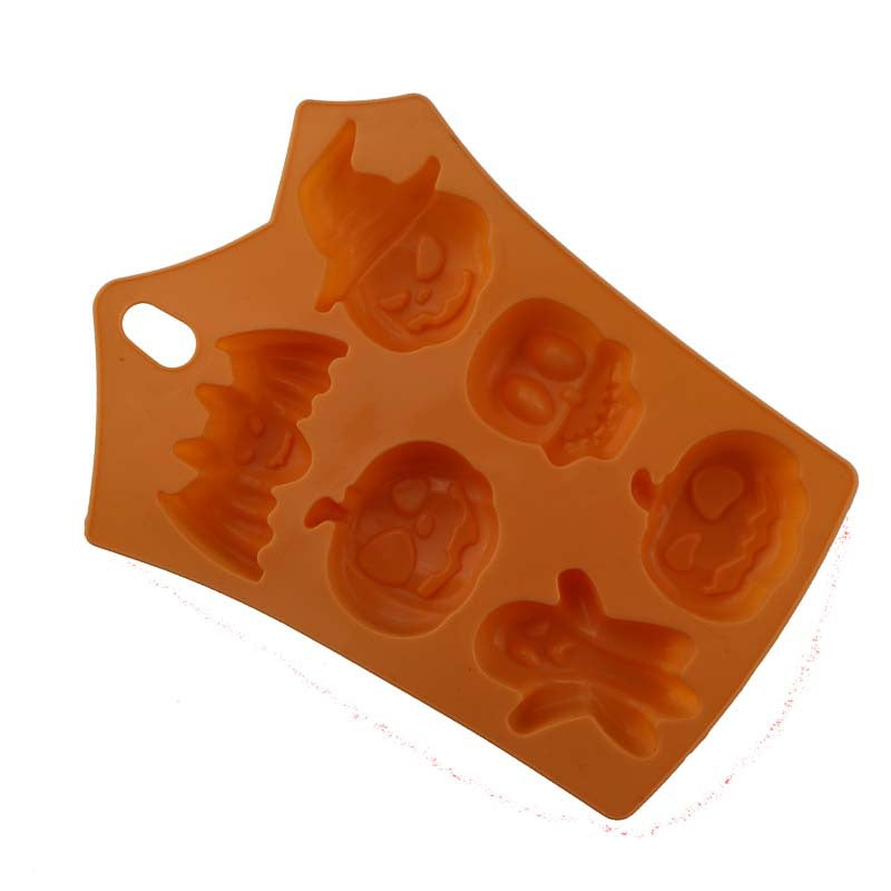 Silicone Cake Mould 6 Hole Halloween Ghost Festival Doll Pumpkin Skull