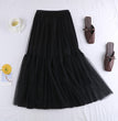 Tulle Skirt Versatile Solid Color Bottoming Mid-length