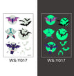 Halloween Glowing Bats Tattoo Stickers Fake Tattoos Paste on Face Arm Leg for Kids Body Art Sticker