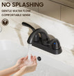 4 Inch 2 or 3 Holes 2 Handles Centerset Matte Black Lead-Free Bathroom Sink Faucet, Bathroom Faucet with Copper Pop up Drain and Water Supply Lines, BF008-5-MB