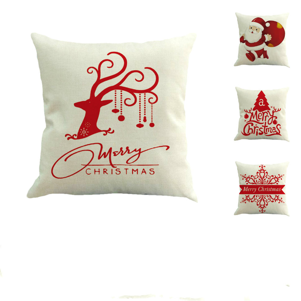 Christmas linen pillowcase