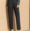 Women's High Waisted Draped Straight Leg Nine Minute Pants