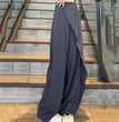 Fashion Irregular Stitching Straight-leg Trousers Women's Fried Street Pleated Suit Pants