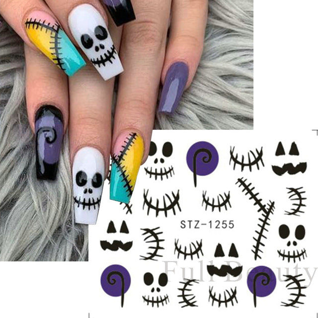 Halloween Pumpkin Nail Sticker Watermark Sticker