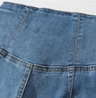 American Retro High Waist Irregular Denim Bootleg Pants Women