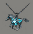 Europe and the United States sell fashionable luminous beads necklace, concise pierced Horse Pendant, spot direct Halloween jewelry