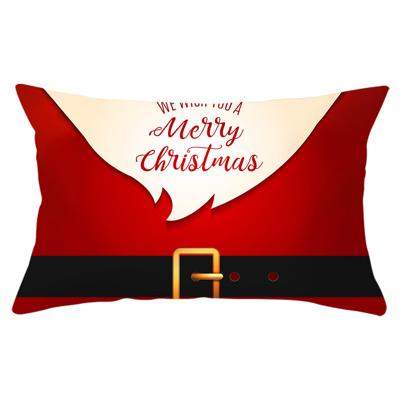 Christmas peach leather pillowcase