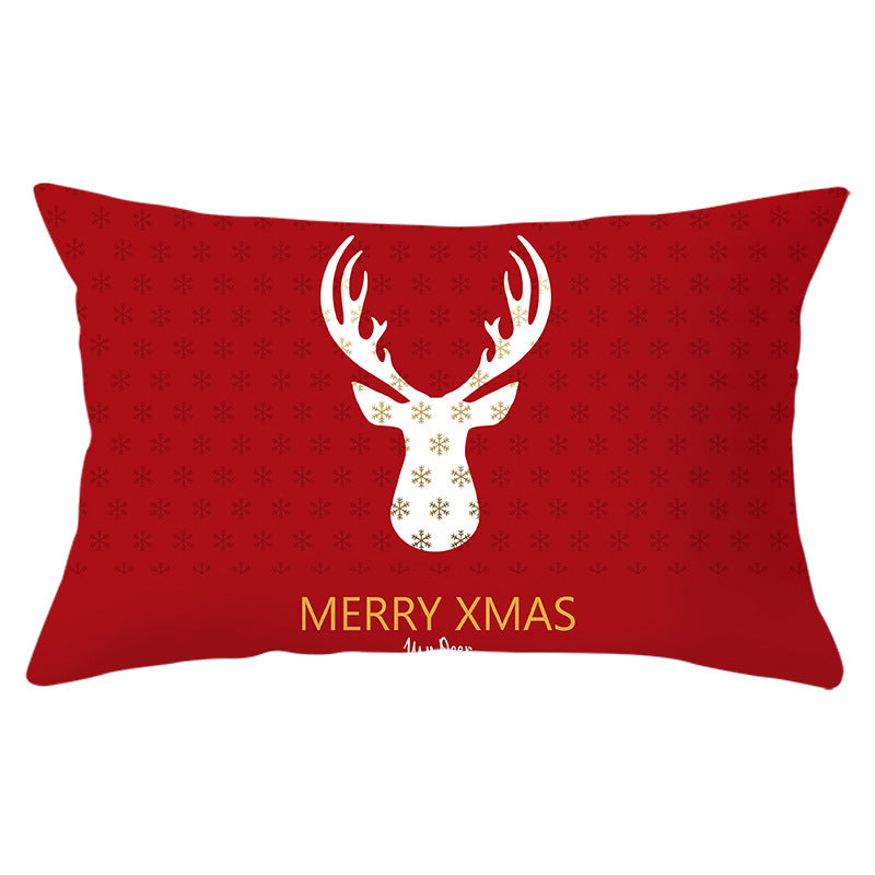Christmas peach leather pillowcase