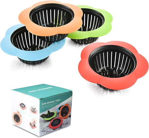 Silicone Kitchen Sink Strainers, 4-Pack