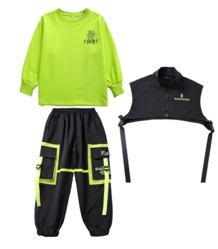 Children's Hip-hop Costumes Summer Functional Wind Short Sleeves