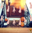 Halloween Horror Knife Flag Pulling Horror Curtain Bed Sheet