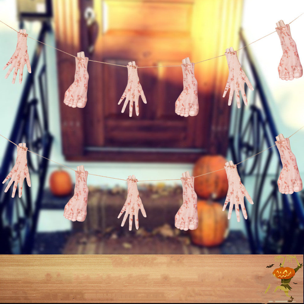 Halloween Horror Knife Flag Pulling Horror Curtain Bed Sheet