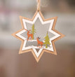 Christmas tree small pendant wooden five-pointed star bell pendant gift Christmas decoration wooden