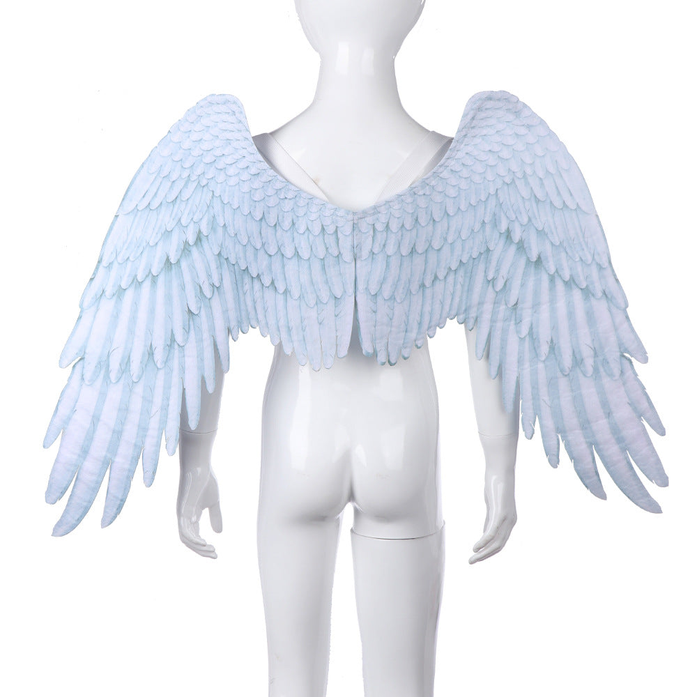 Halloween unisex oversized black white angel wings