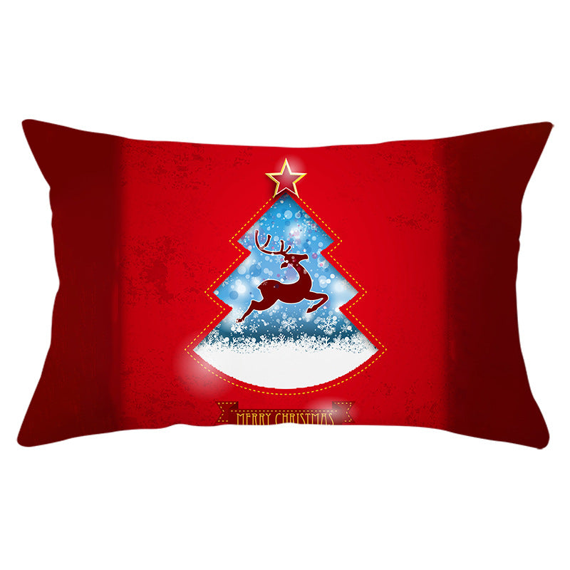 Christmas peach leather pillowcase