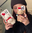 Christmas Bear Plush Mobile Phone Case