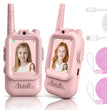 Video Walkie Talkies for Kids, Handheld 2 Pack Rechargeable Video Intercom Kids Walkies Talkies, Indoor Outdoor Toys for Family Games, Outside, Camping, Hiking for Boys Girls Ages 3-12 (Blue/Pink)