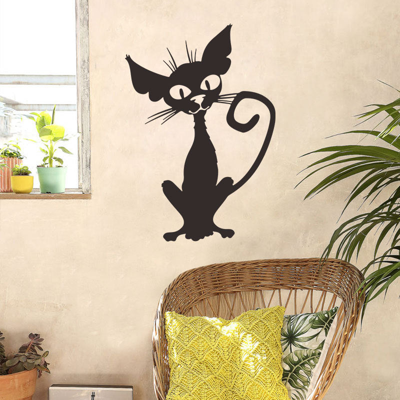 Foreign Trade Carved Wall Stickers Halloween Thriller Black Cat Creative Wall Decoration Removable Stickers FX1531 Van Gogh