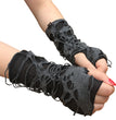 Halloween Beggar Black Ripped Punk Dark Gloves