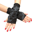 Halloween Beggar Black Ripped Punk Dark Gloves