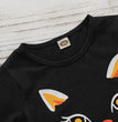 Fashion Children's Cat Pattern Halloween Two-Piece Set