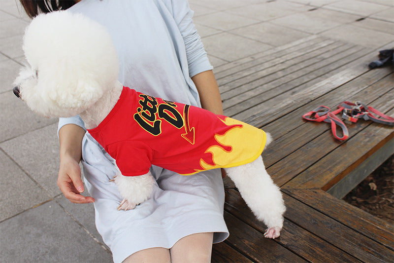 Dog clothes spring and summer clothes cartoon print T-shirt Teddy Bichon pet costume wholesale pet Halloween clothes