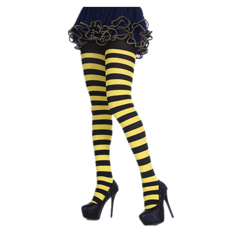 Party Costume Props Striped Pantyhose Halloween Christmas Pantyhose Stockings