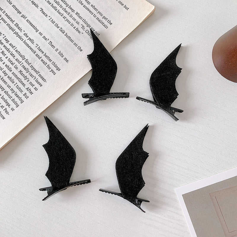 Halloween Funny Devil Black Bat Wings Hairpin