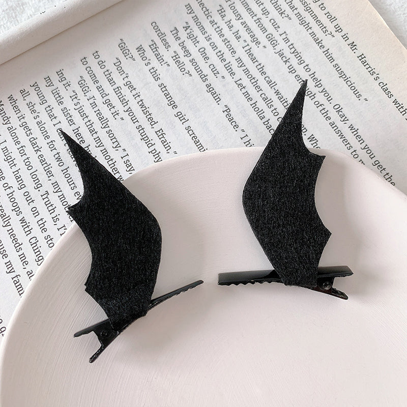 Halloween Funny Devil Black Bat Wings Hairpin