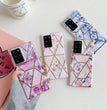 Marble Mosaic Rhombus Flower Silicone Phone Case