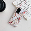 Marble Mosaic Rhombus Flower Silicone Phone Case