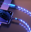 540 Rotate Luminous Magnetic Cable 3A Fast Charging Mobile Phone Charge Cable For LED Micro USB Type C For I Phone Cable