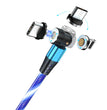 540 Rotate Luminous Magnetic Cable 3A Fast Charging Mobile Phone Charge Cable For LED Micro USB Type C For I Phone Cable
