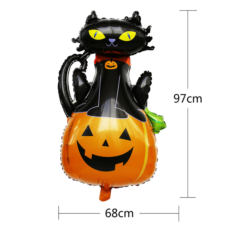 Halloween Balloon Decorations For Kindergarten Layout Props Shopping Mall Haunted House Party Party Background Wall Dress Up